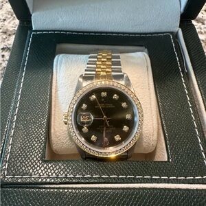 SOLD ROLEX DATEJUST 36MM TWO TONE W/DIAMOND BEZEL